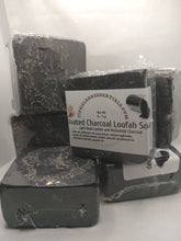 Load image into Gallery viewer, Activated Charcoal Loofah Soap