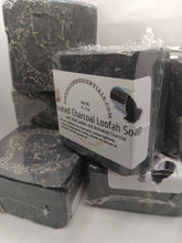 Load image into Gallery viewer, Activated Charcoal Loofah Soap