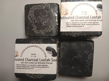 Load image into Gallery viewer, Activated Charcoal Loofah Soap
