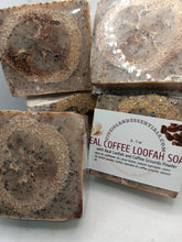 Load image into Gallery viewer, Coffee and Cocoa Butter Large Loofah Soap
