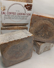 Load image into Gallery viewer, Coffee and Cocoa Butter Large Loofah Soap
