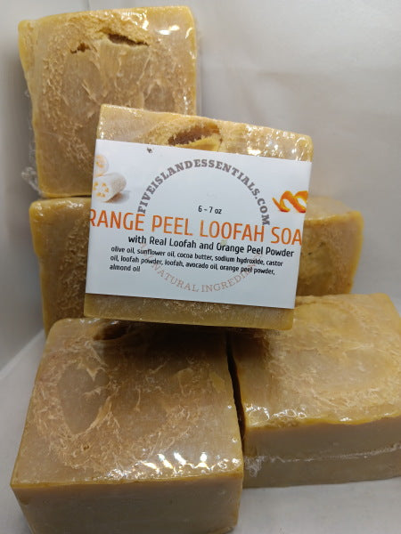 Orange Peel Large Loofah Soap